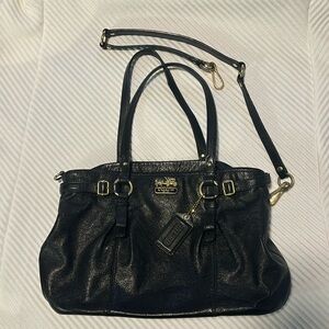 Coach Madison Sophia black pebble leather excellent condition